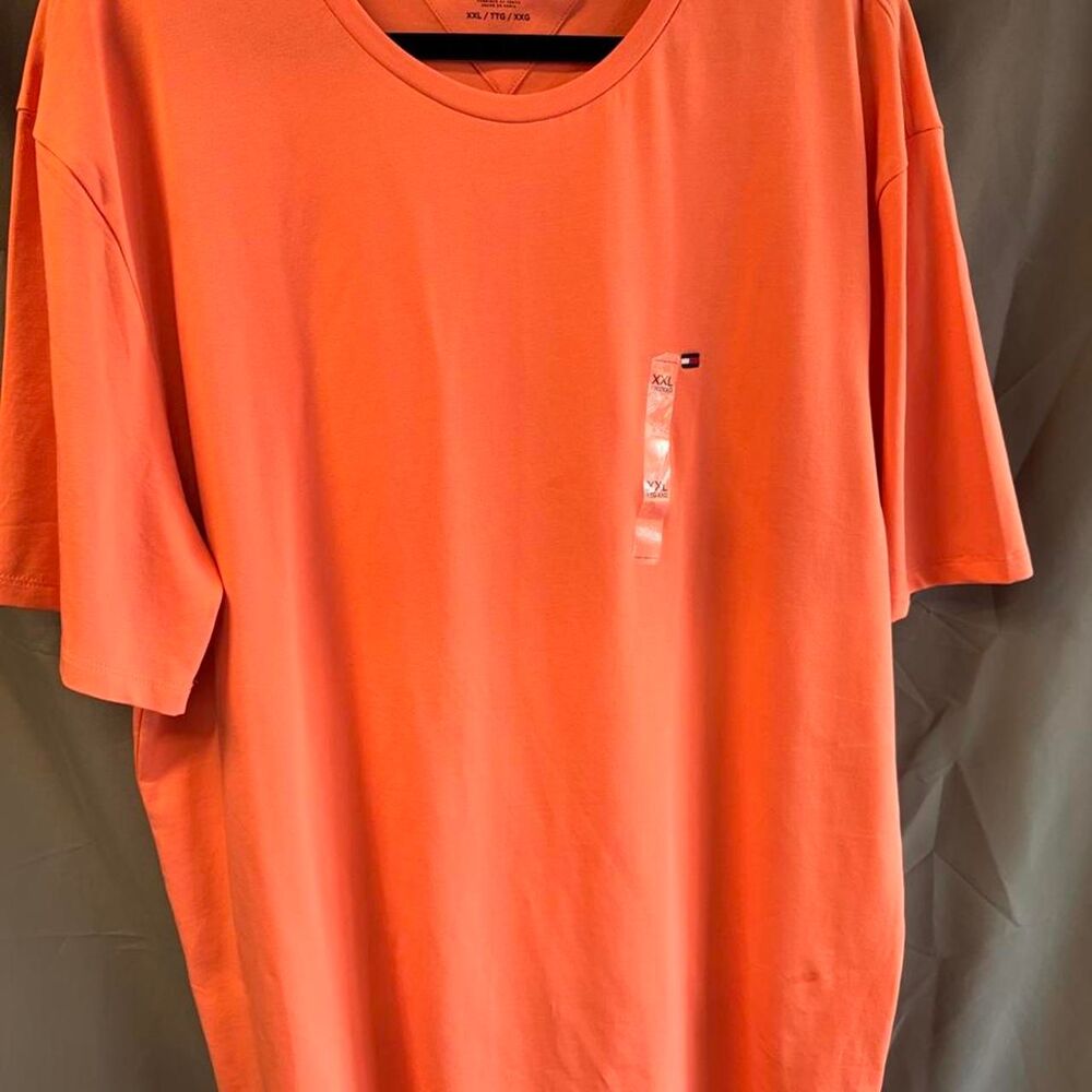 Tommy-hilfiger Men's Orange and Pink T-shirt